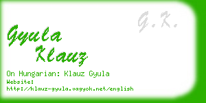 gyula klauz business card